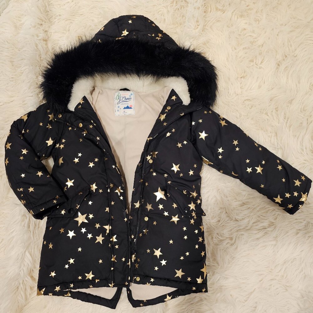 Girls JCrew Primaloft Jacket w/ Fur Lined Hood size Medium